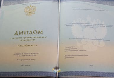 Диплом Новосибирского государственного художественного училища 2014-2020 годов